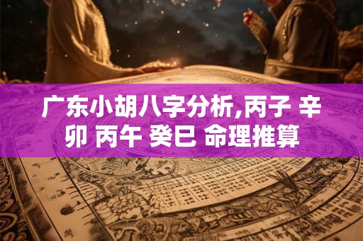 广东小胡八字分析,丙子 辛卯 丙午 癸巳 命理推算