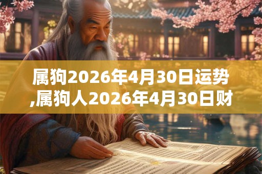 属狗2026年4月30日运势,属狗人2026年4月30日财运,生肖狗2026年4月30日运势