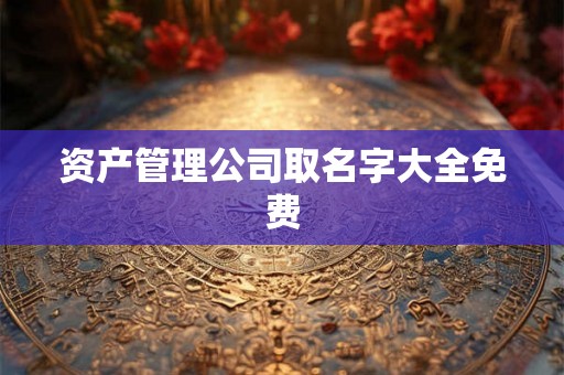 资产管理公司取名字大全免费