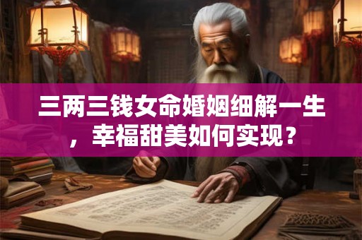 三两三钱女命婚姻细解一生，幸福甜美如何实现？