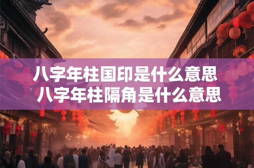 八字年柱国印是什么意思  八字年柱隔角是什么意思