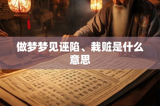 做梦梦见诬陷、栽赃是什么意思 做梦梦见诬陷、栽赃是什么意思