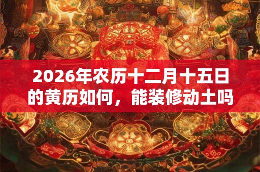 2026年农历十二月十五日的黄历如何，能装修动土吗？