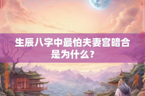 生辰八字中最怕夫妻宫暗合是为什么? 生辰八字中最怕夫妻宫暗合是为什么?