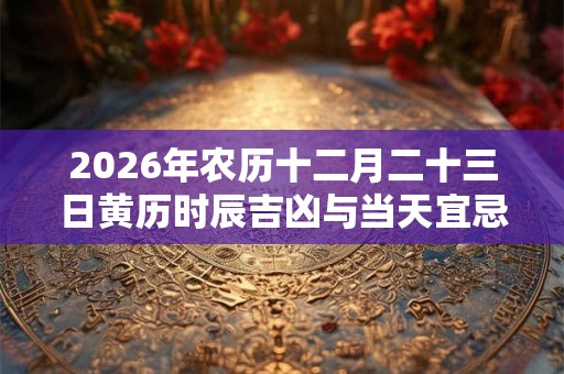 2026年农历十二月二十三日黄历时辰吉凶与当天宜忌查询
