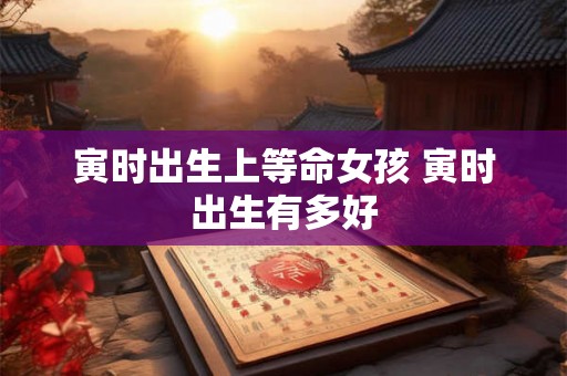 寅时出生上等命女孩 寅时出生有多好