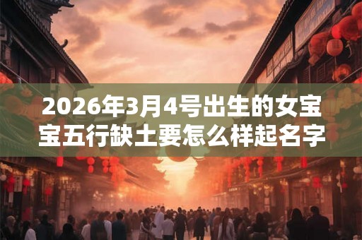 2026年3月4号出生的女宝宝五行缺土要怎么样起名字