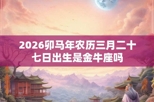 2026卯马年农历三月二十七日出生是金牛座吗
