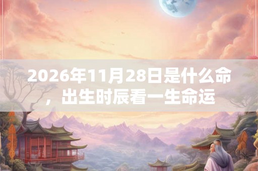 2026年11月28日是什么命，出生时辰看一生命运