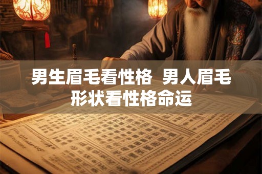 男生眉毛看性格  男人眉毛形状看性格命运