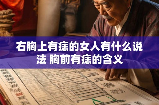 右胸上有痣的女人有什么说法 胸前有痣的含义