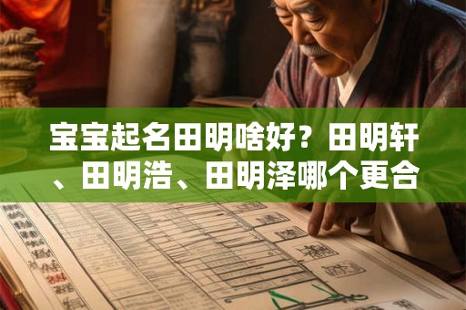 宝宝起名田明啥好?田明轩、田明浩、田明泽哪个更合适? 宝宝起名田明啥好?田明轩、田明浩、田明泽哪个更合适?
