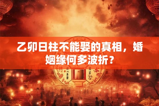 乙卯日柱不能娶的真相,婚姻缘何多波折? 乙卯日柱不能娶的真相,婚姻缘何多波折?