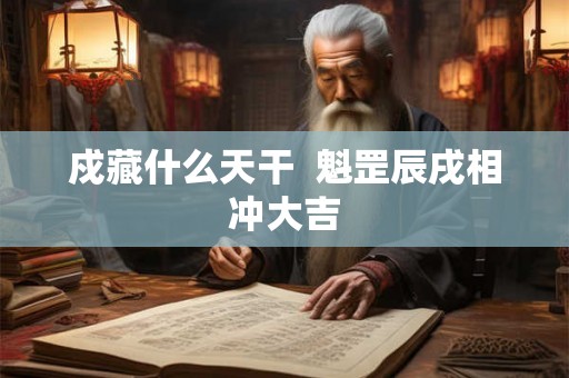 戍藏什么天干  魁罡辰戌相冲大吉