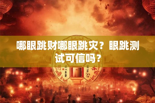 哪眼跳财哪眼跳灾？眼跳测试可信吗？