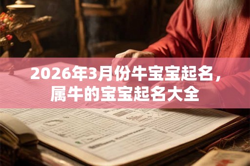 2026年3月份牛宝宝起名,属牛的宝宝起名大全 2026年3月份牛宝宝起名,属牛的宝宝起名大全