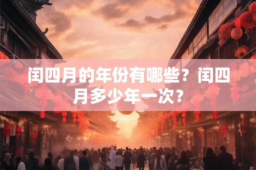 闰四月的年份有哪些?闰四月多少年一次? 闰四月的年份有哪些?闰四月多少年一次?