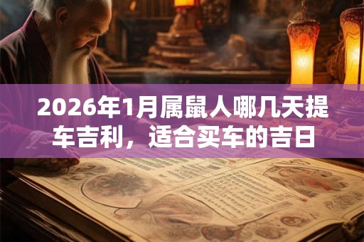 2026年1月属鼠人哪几天提车吉利，适合买车的吉日