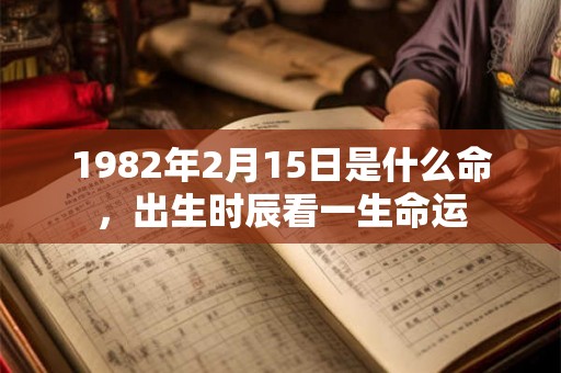 1982年2月15日是什么命，出生时辰看一生命运