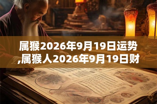 属猴2026年9月19日运势,属猴人2026年9月19日财运,生肖猴2026年9月19日运势