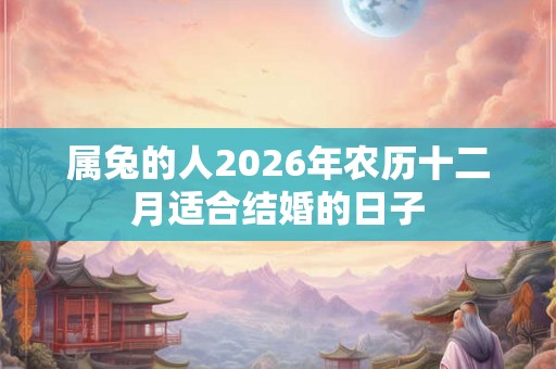 属兔的人2026年农历十二月适合结婚的日子