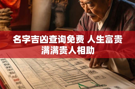 名字吉凶查询免费 人生富贵满满贵人相助