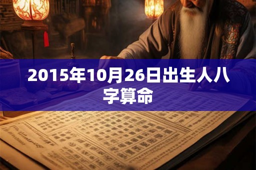 2015年10月26日出生人八字算命