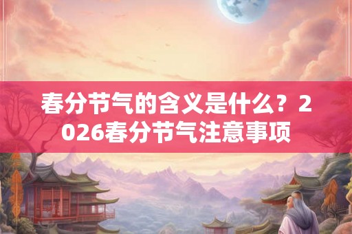 春分节气的含义是什么?2026春分节气注意事项 春分节气的含义是什么?2026春分节气注意事项