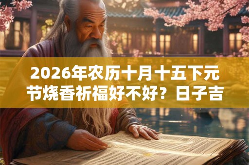 2026年农历十月十五下元节烧香祈福好不好?日子吉利吗? 2026年农历十月十五下元节烧香祈福好不好?日子吉利吗?