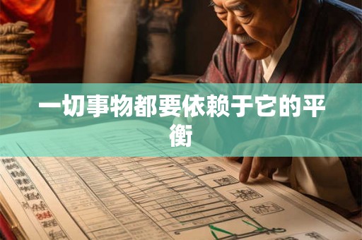一切事物都要依赖于它的平衡