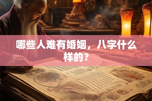 哪些人难有婚姻，八字什么样的？