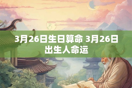 3月26日生日算命 3月26日出生人命运
