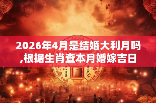 2026年4月是结婚大利月吗,根据生肖查本月婚嫁吉日