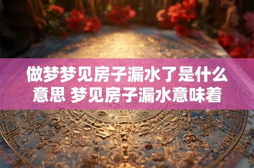 做梦梦见房子漏水了是什么意思 梦见房子漏水意味着什么
