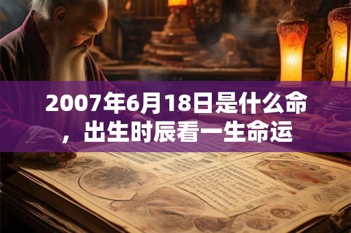 2007年6月18日是什么命，出生时辰看一生命运