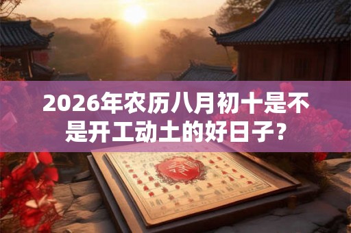 2026年农历八月初十是不是开工动土的好日子？