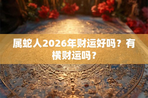 属蛇人2026年财运好吗?有横财运吗? 属蛇人2026年财运好吗?有横财运吗?