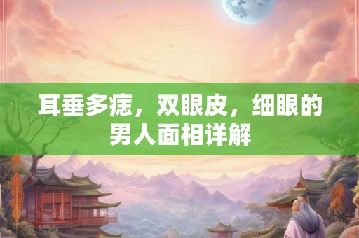 耳垂多痣,双眼皮,细眼的男人面相详解 耳垂多痣,双眼皮,细眼的男人面相详解