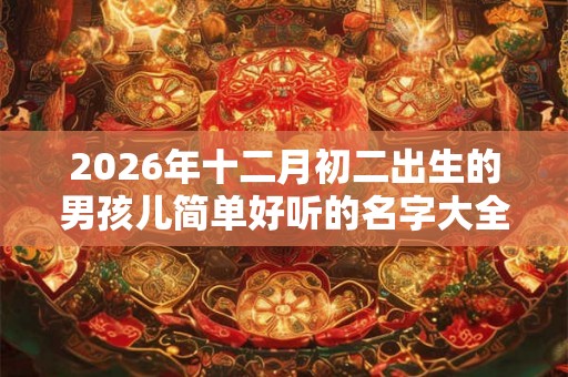 2026年十二月初二出生的男孩儿简单好听的名字大全