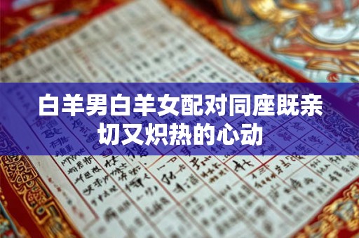 白羊男白羊女配对同座既亲切又炽热的心动