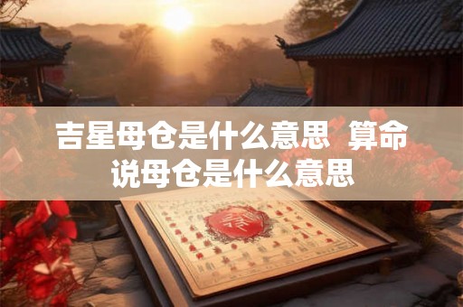 吉星母仓是什么意思  算命说母仓是什么意思