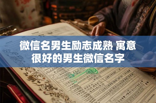 微信名男生励志成熟 寓意很好的男生微信名字