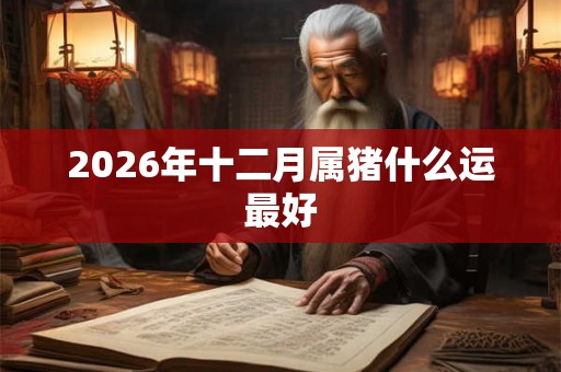 2026年十二月属猪什么运最好 2026年十二月属猪什么运最好