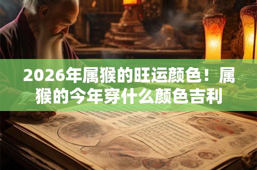 2026年属猴的旺运颜色！属猴的今年穿什么颜色吉利