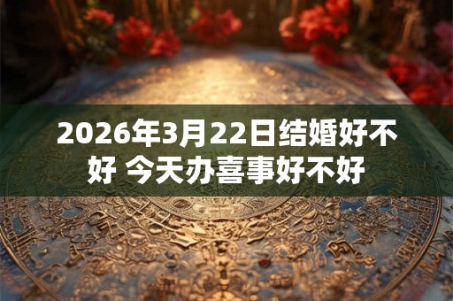 2026年3月22日结婚好不好 今天办喜事好不好