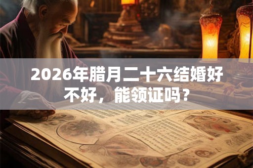 2026年腊月二十六结婚好不好，能领证吗？