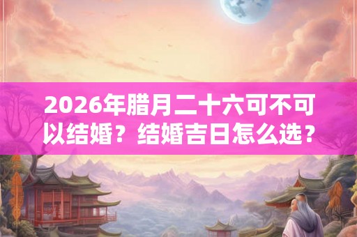 2026年腊月二十六可不可以结婚？结婚吉日怎么选？