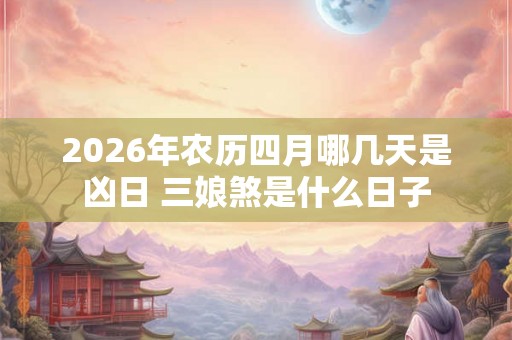 2026年农历四月哪几天是凶日 三娘煞是什么日子 2026年农历四月哪几天是凶日 三娘煞是什么日子