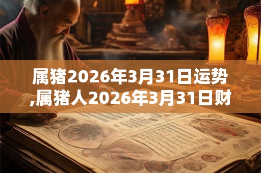 属猪2026年3月31日运势,属猪人2026年3月31日财运,生肖猪2026年3月31日运势 属猪2026年3月31日运势,属猪人2026年3月31日财运,生肖猪2026年3月31日运势