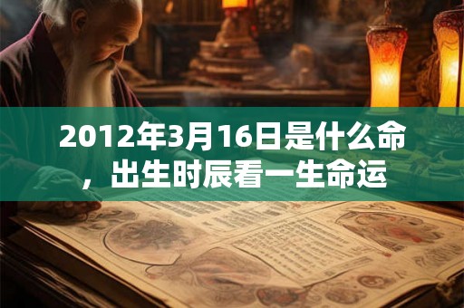 2012年3月16日是什么命，出生时辰看一生命运